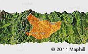 Political Panoramic Map of Xide, satellite outside