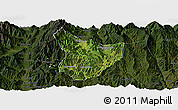 Satellite Panoramic Map of Xide, darken
