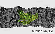 Satellite Panoramic Map of Xide, desaturated