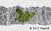Satellite Panoramic Map of Xide, lighten, desaturated