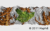 Satellite Panoramic Map of Xide, physical outside