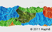Satellite Panoramic Map of Xide, political outside