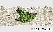 Satellite Panoramic Map of Xide, shaded relief outside