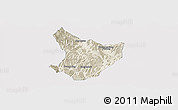 Shaded Relief Panoramic Map of Xide, cropped outside