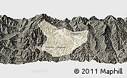 Shaded Relief Panoramic Map of Xide, darken