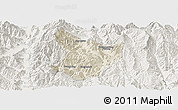 Shaded Relief Panoramic Map of Xide, lighten