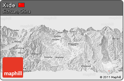 Silver Style Panoramic Map of Xide