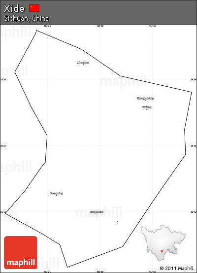 Blank Simple Map of Xide, cropped outside