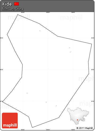 Blank Simple Map of Xide, cropped outside, no labels