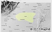 Physical 3D Map of Xindu, desaturated