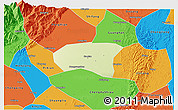 Physical 3D Map of Xindu, political outside