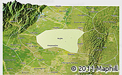 Physical 3D Map of Xindu, satellite outside