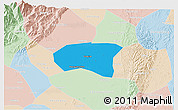 Political 3D Map of Xindu, lighten