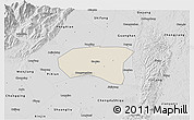 Shaded Relief 3D Map of Xindu, desaturated