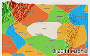 Shaded Relief 3D Map of Xindu, political outside