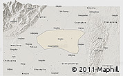 Shaded Relief 3D Map of Xindu, semi-desaturated