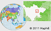 Political Location Map of Xindu, highlighted parent region