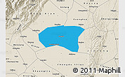 Political Map of Xindu, shaded relief outside