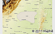 Shaded Relief Map of Xindu, physical outside