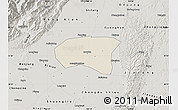 Shaded Relief Map of Xindu, semi-desaturated