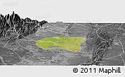 Satellite Panoramic Map of Xindu, desaturated