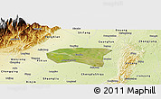 Satellite Panoramic Map of Xindu, physical outside