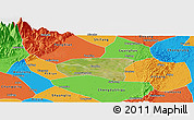 Satellite Panoramic Map of Xindu, political outside
