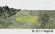 Satellite Panoramic Map of Xindu, semi-desaturated