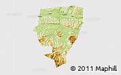 Physical 3D Map of Xuyong, cropped outside