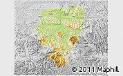 Physical 3D Map of Xuyong, lighten, desaturated