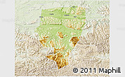 Physical 3D Map of Xuyong, lighten