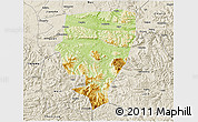 Physical 3D Map of Xuyong, shaded relief outside