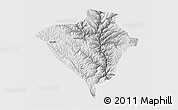 Physical 3D Map of Yajiang, cropped outside