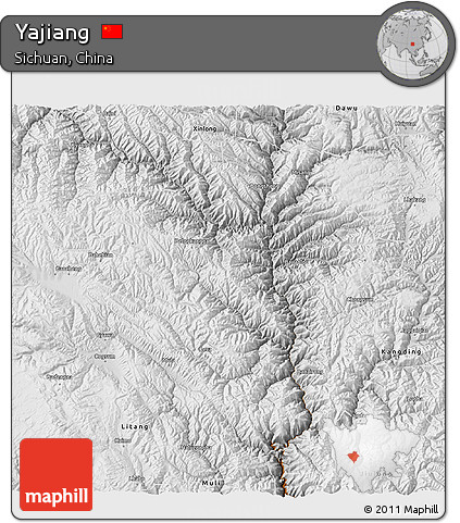 Physical 3D Map of Yajiang