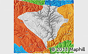 Physical 3D Map of Yajiang, political outside