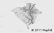 Physical 3D Map of Yajiang, single color outside