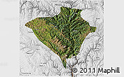 Satellite 3D Map of Yajiang, physical outside