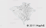 Silver Style 3D Map of Yajiang, single color outside