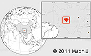 Blank Location Map of Yajiang, highlighted country