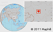 Gray Location Map of Yajiang