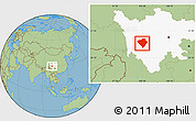 Savanna Style Location Map of Yajiang, highlighted parent region