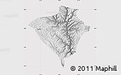 Physical Map of Yajiang, cropped outside