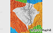 Physical Map of Yajiang, political outside