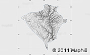 Physical Map of Yajiang, single color outside