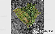 Satellite Map of Yajiang, desaturated