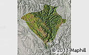Satellite Map of Yajiang, lighten, semi-desaturated