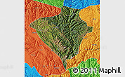 Satellite Map of Yajiang, political outside
