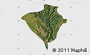Satellite Map of Yajiang, single color outside