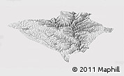 Physical Panoramic Map of Yajiang, cropped outside