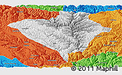 Physical Panoramic Map of Yajiang, political outside